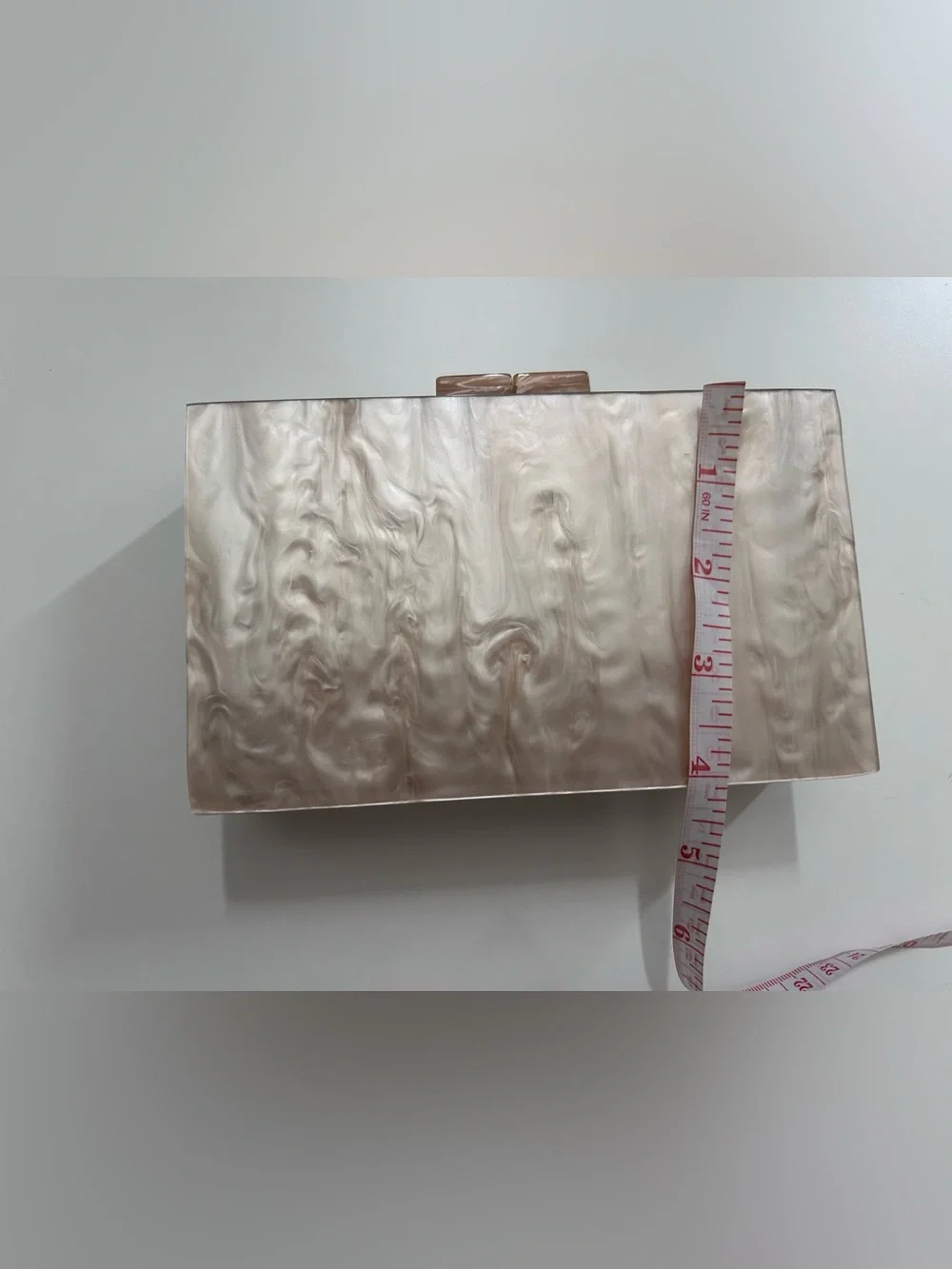 NWOT Neutral Swirl Acrylic Box Clutch